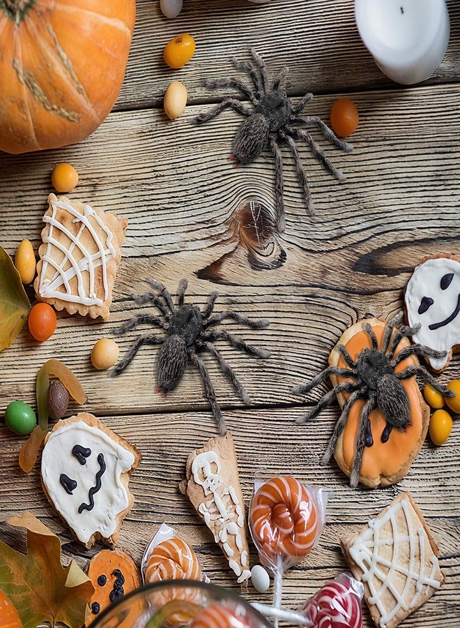 Lukinuo Realistic Fake Spiders 2pcs Plastic Spider Figures Tarantula Toys Figurines Spider Cake Toppers Halloween Prank Props Party Decoration - Image 5